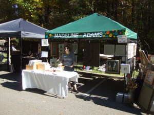 The artist in her booth, Moss Rock 2013